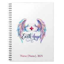Watercolor Nurse Cap with Wings "Earth Angel"