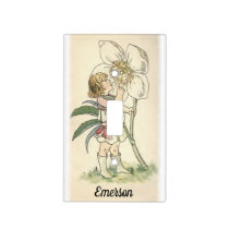 Watercolor Nursery Vintage Flower Fairy Light Switch Cover