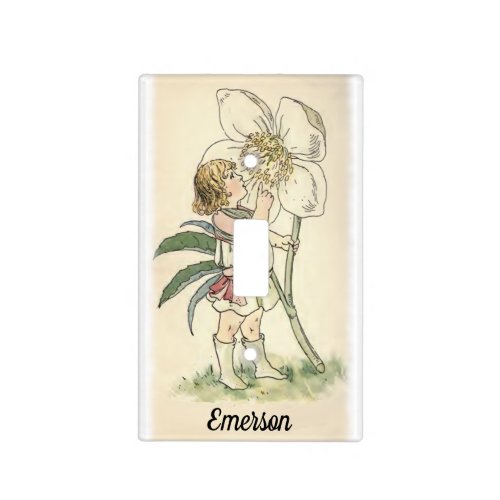 Watercolor Nursery Vintage Flower Fairy Light Switch Cover