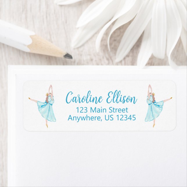 Watercolor Nutcracker Ballet Ballerina Label (Insitu)