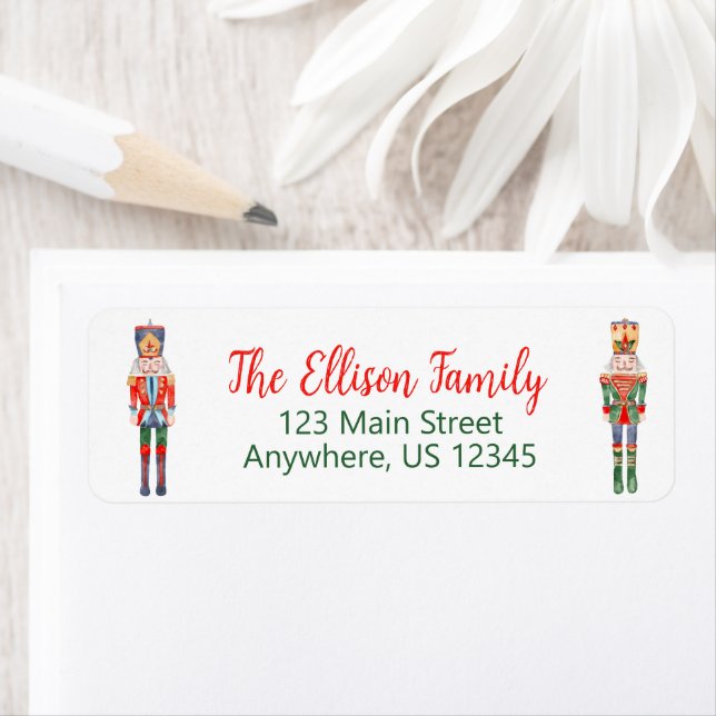 Watercolor Nutcracker Ballet Christmas Label (Insitu)