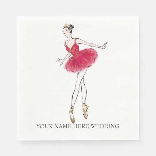 Watercolor Nutcracker Ballet Dancer Napkins