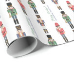 Watercolor Nutcracker Ballet Soldiers Christmas Wrapping Paper<br><div class="desc">Nutcracker toy soldiers,  handpainted by me in watercolors before being scanned into digital form and arranged into a repeating pattern,  with text customization boxes to add your own personalized wording / greeting.</div>