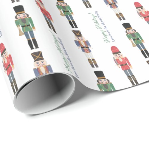 Watercolor Nutcracker Ballet Soldiers Christmas Wrapping Paper