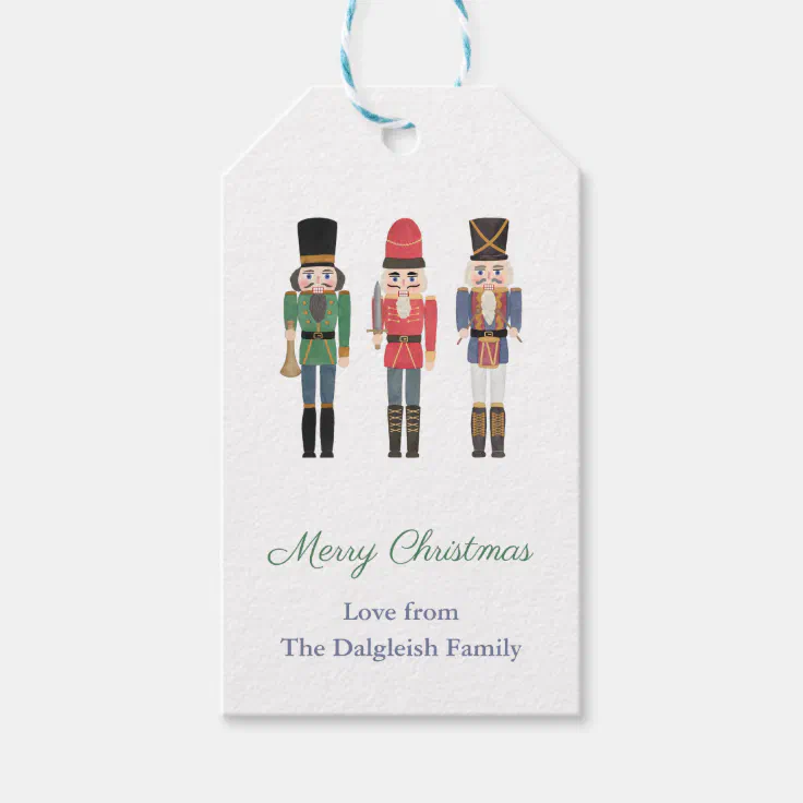 Watercolor Nutcracker Ballet Soldiers Holidays Gift Tags