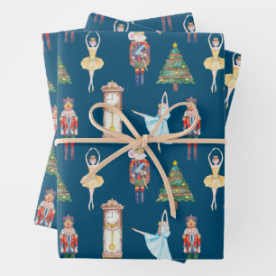 Watercolor Nutcracker Ballet Wrapping Paper Sheets