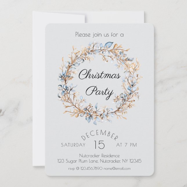 Watercolor Nutcracker Christmas Party Invitation (Front)