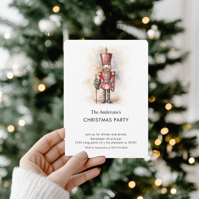 Watercolor Nutcracker Christmas Party  Invitation (Creator Uploaded)