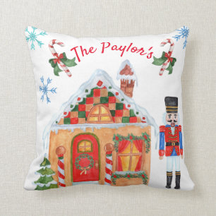 Watercolor Nutcracker Christmas Pillow
