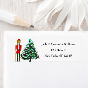 Watercolor Nutcracker Christmas Return Address Label