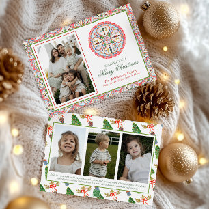 Watercolor Nutcracker Medallion Christmas Holiday Card