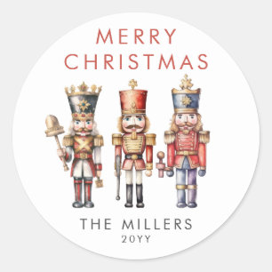 Watercolor Nutcracker Modern Minimal Christmas Classic Round Sticker