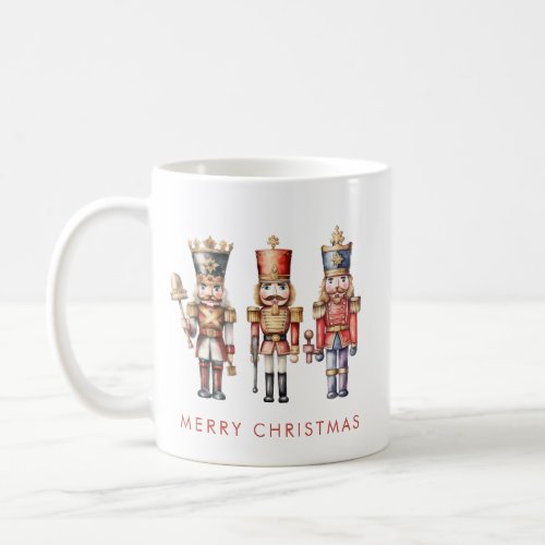 Watercolor Nutcracker Modern Minimal Christmas Coffee Mug
