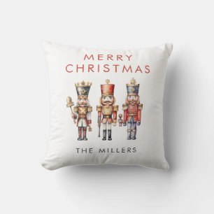 Watercolor Nutcracker Modern Minimal Christmas Throw Pillow