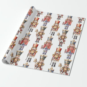 Watercolor Nutcracker Modern Minimal Christmas Wrapping Paper