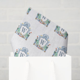 Watercolor Nutcracker Monogram Crest Christmas Tissue Paper