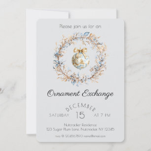 Watercolor Nutcracker Ornament Exchange Party Invitation