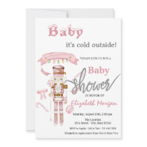 Watercolor Nutcracker Pink Baby Shower Invitation