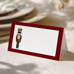 Watercolor Nutcracker Red Christmas Holiday Place Card