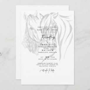 Watercolor Nuzzling Horses Wedding Invitation