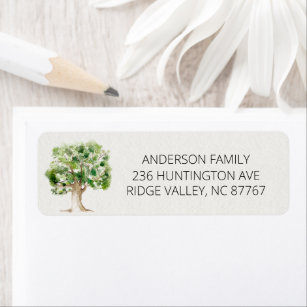 Watercolor Oak Tree New Address Label