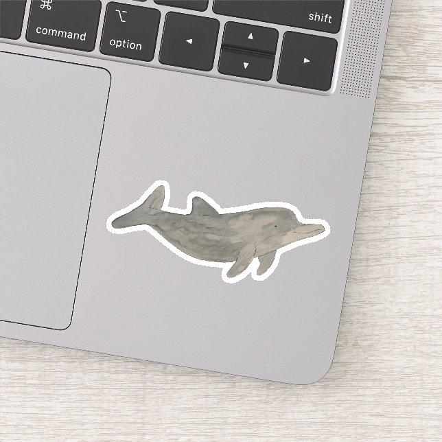 Watercolor Ocean Animal Dolphin Sticker (Detail)