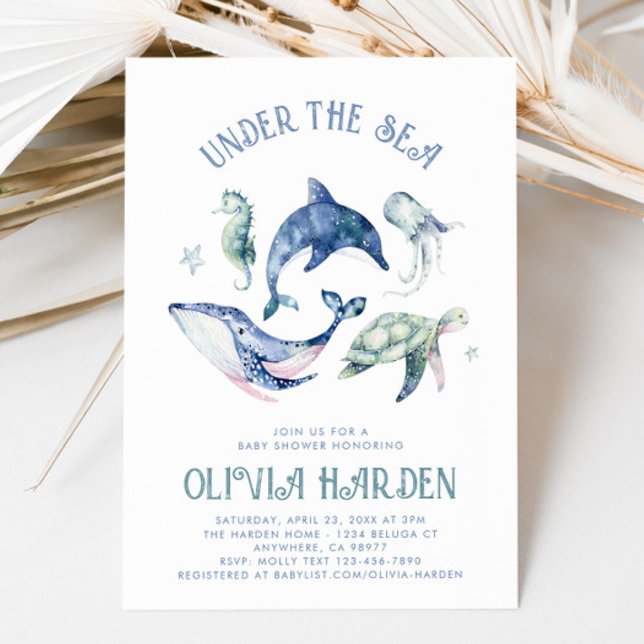 Watercolor Ocean Baby Shower Invitation (Creator Uploaded)