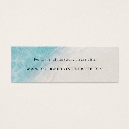 Watercolor Ocean Beach Blue Wedding Website Cards