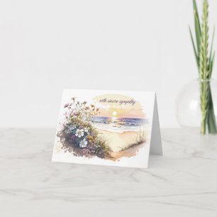 Watercolor Ocean Beach for Sympathy Card