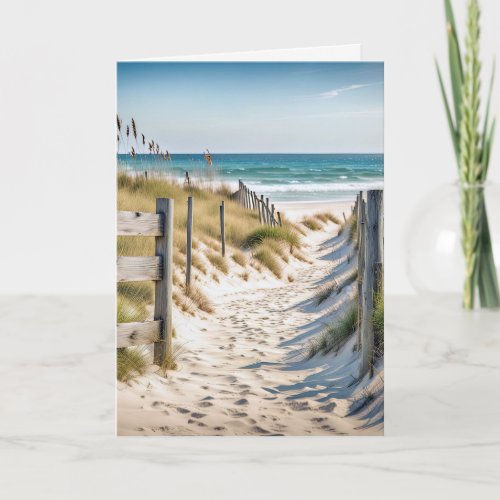 Watercolor Ocean Beach For Sympathy Card