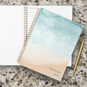 Watercolor Ocean Beach Personalized Planner