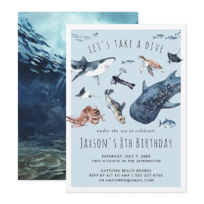 Watercolor Ocean | Birthday Party Invitation