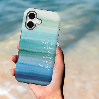 Watercolor Ocean Blues iPhone 17 Case