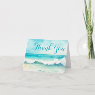 Watercolor Ocean Cruise Boat Crew Appreciation Letterpress Thank You Card