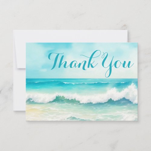 Watercolor Ocean Cruise Boat Crew Appreciation Thank You Card