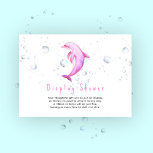 Watercolor ocean dolphin - display shower enclosure card