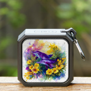 Watercolor Ocean Dolphins Tropical Flowers Bluetooth Speaker