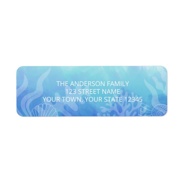 Watercolor Ocean  Label (Front)