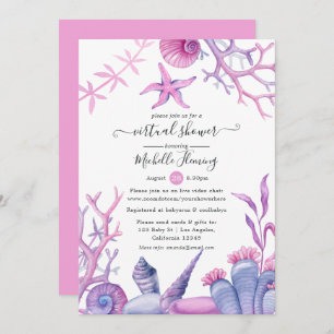 Watercolor Ocean Life Virtual Baby Shower Invitation