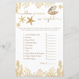 Watercolor Ocean Little Pearl Baby Shower Game She