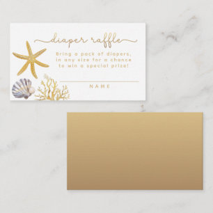 Watercolor Ocean Little Pearl Diaper Raffle Ticket Enclosure Card