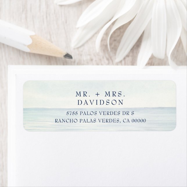 Watercolor Ocean Mr. and Mrs. Label (Insitu)