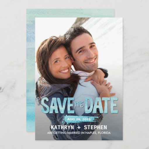 Watercolor Ocean Save The Date Cards | Zazzle