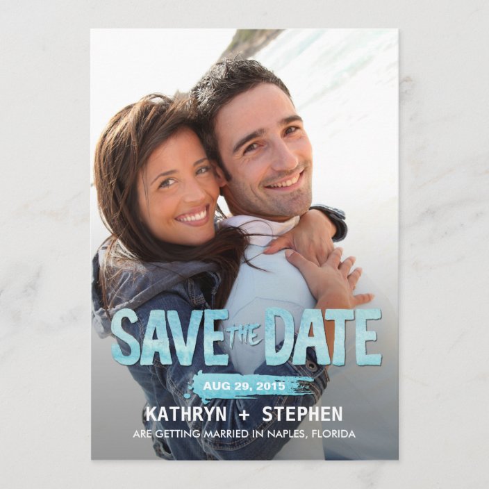 Watercolor Ocean Save The Date Cards | Zazzle.com