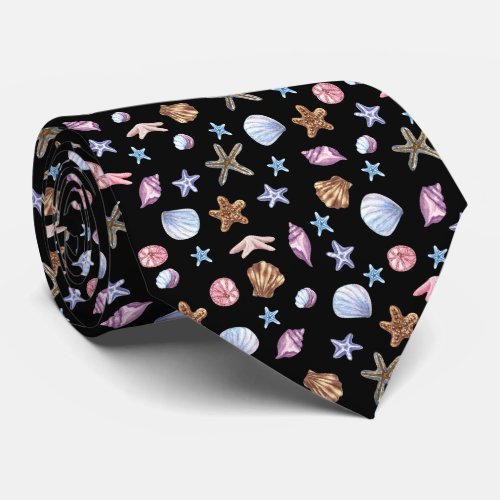 Watercolor Ocean Sea Animals Pattern  Neck Tie