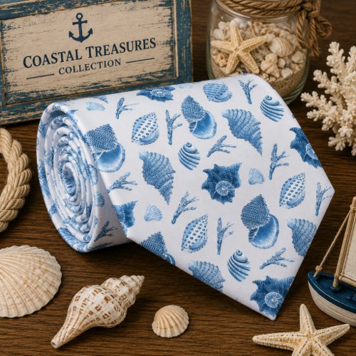 Watercolor Ocean Sea Animals Pattern Neck Tie