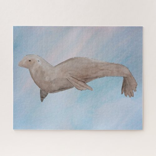 Watercolor Ocean Sea Lion Jigsaw Puzzle