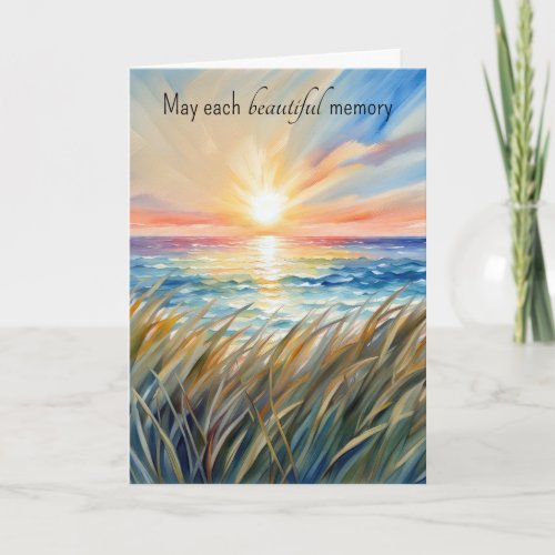 Watercolor Ocean Sunrise Card
