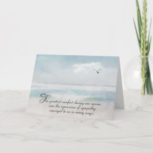 Watercolor Ocean Sympathy Thank You  Card