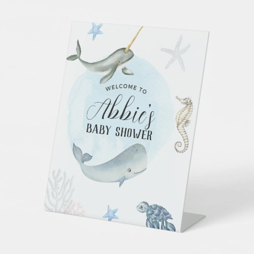 watercolor ocean theme baby shower book sign